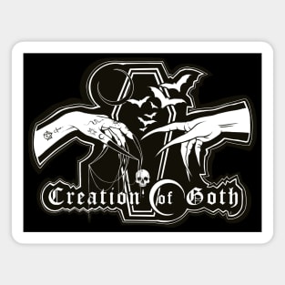 Creation of Goth - retro dark, half moon, night night, vampire, dark sticker, gothic Creation of Adam Magnet